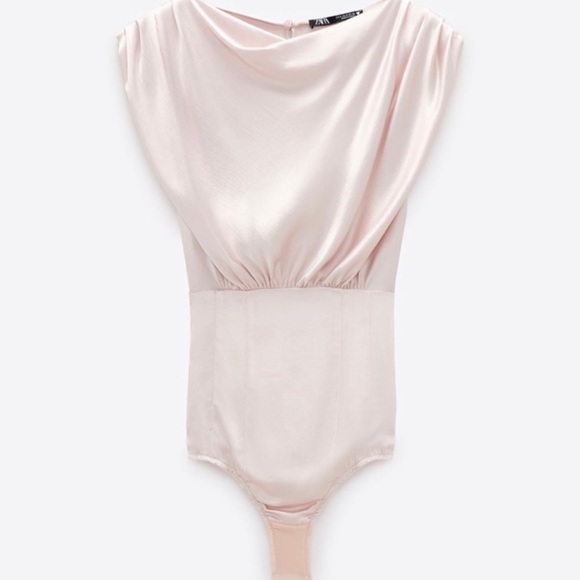 ZARA PINK SATIN BODYSUIT NWT - Picture 4 of 5